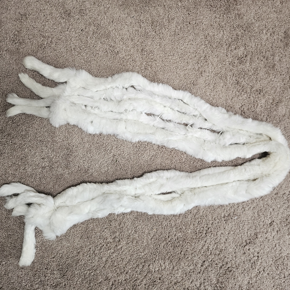 Real rabbit fur scarf